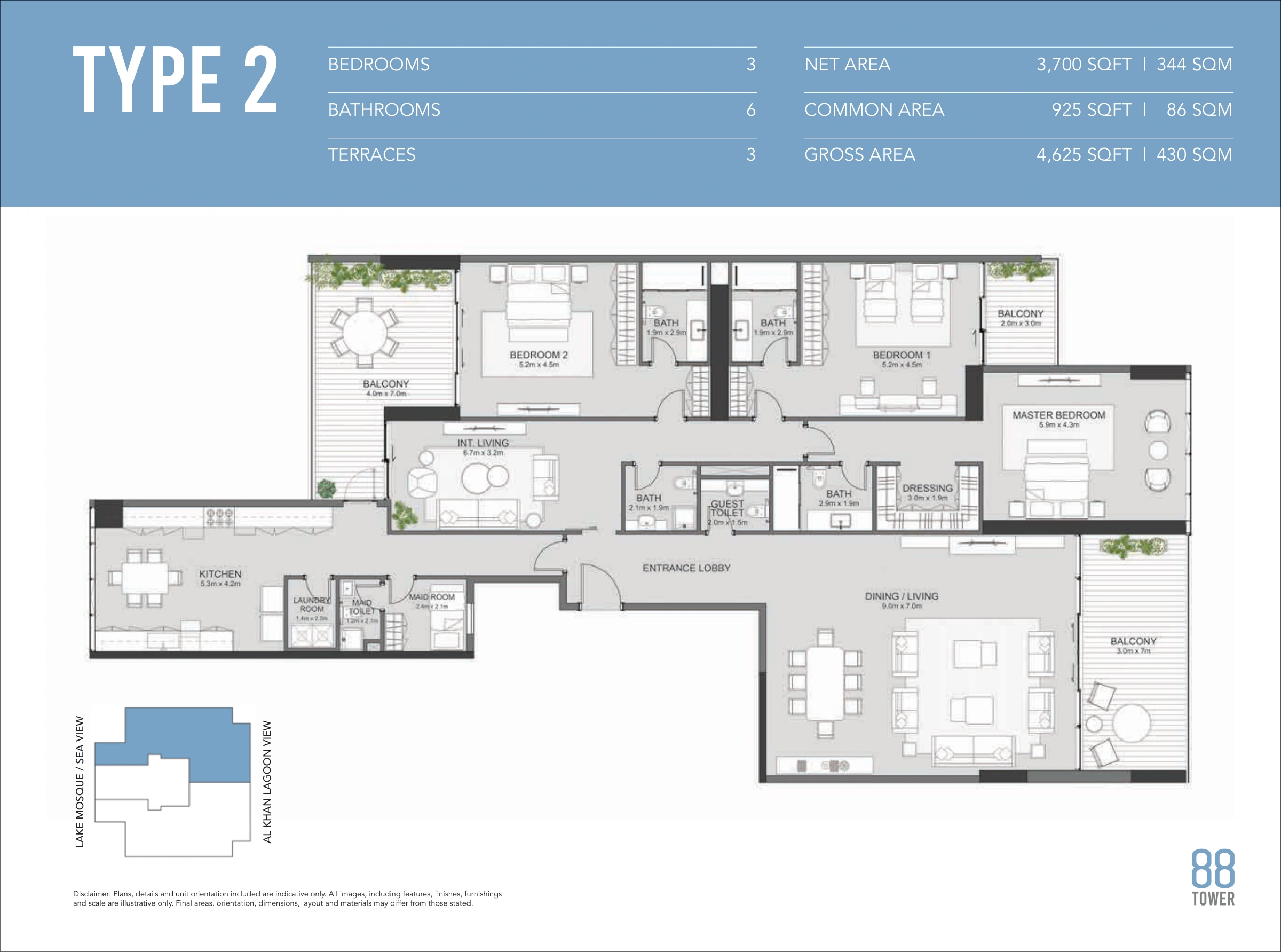 88 Tower floor plan 3