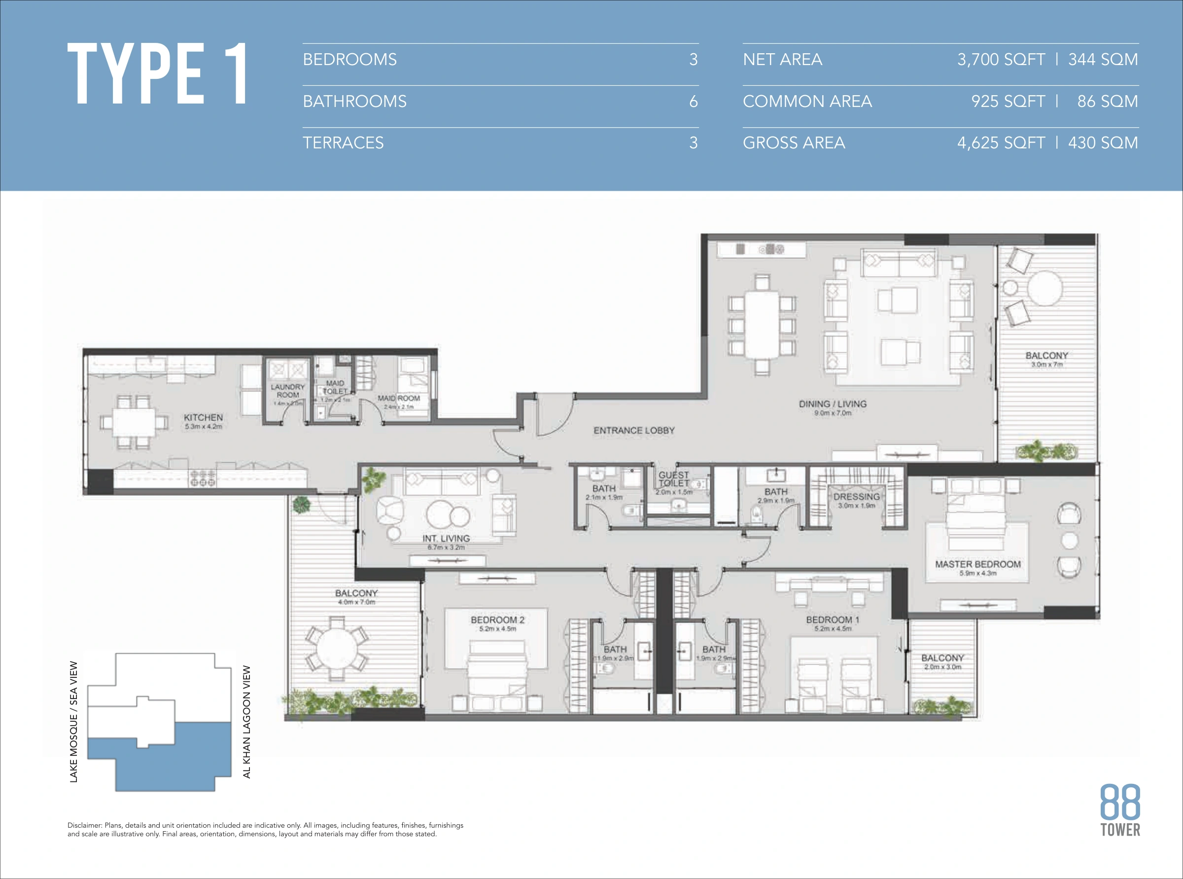 88 Tower floor plan 1