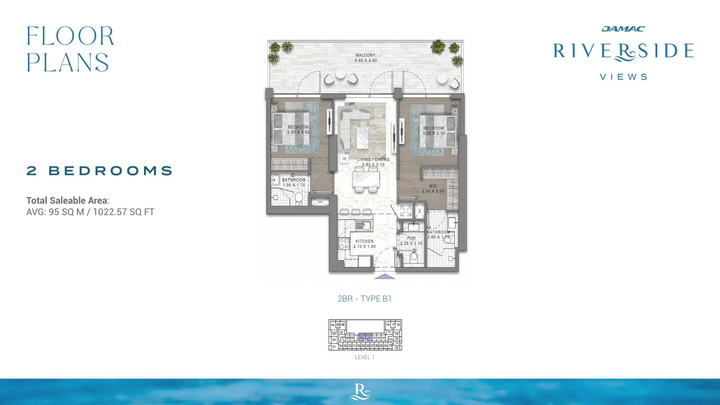 Damac Riverside Views - Marine 4 floor plan 1