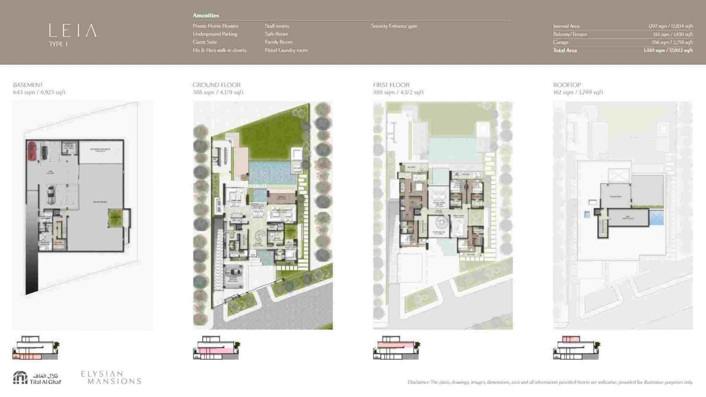 Elysian Mansions By Majid Al Futtaim floor plan 1
