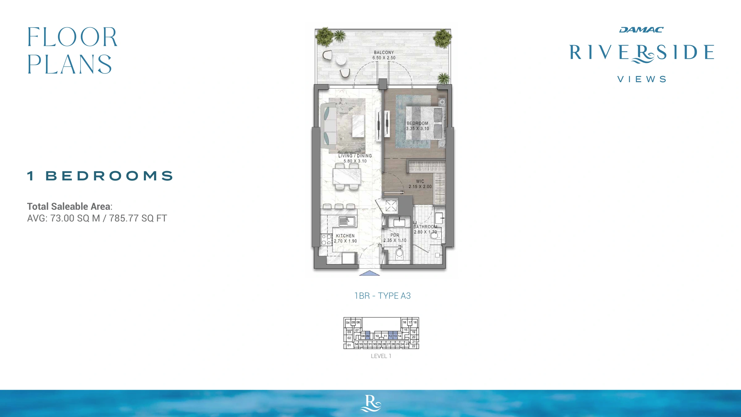 Damac Riverside Views - Marine 3 floor plan 2