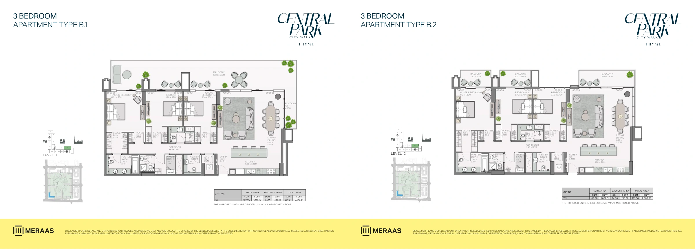 Thyme Central Park floor plan 1